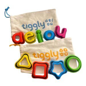 Tiggly Shapes and Letters Learning Toy for Interactive Tablet iPad Game Lot of 9